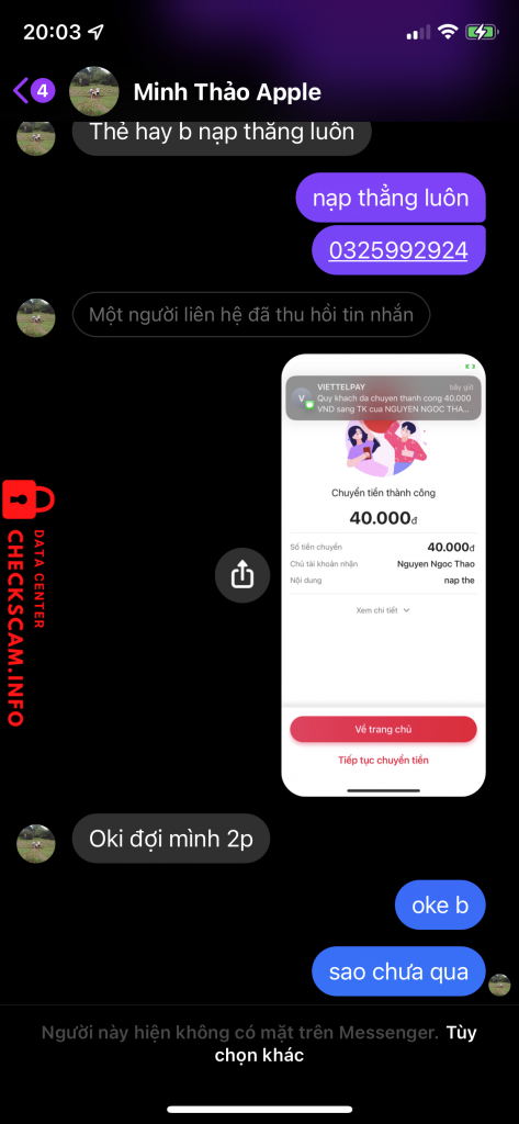 Evidencia contra Nguyen Ngoc Thao