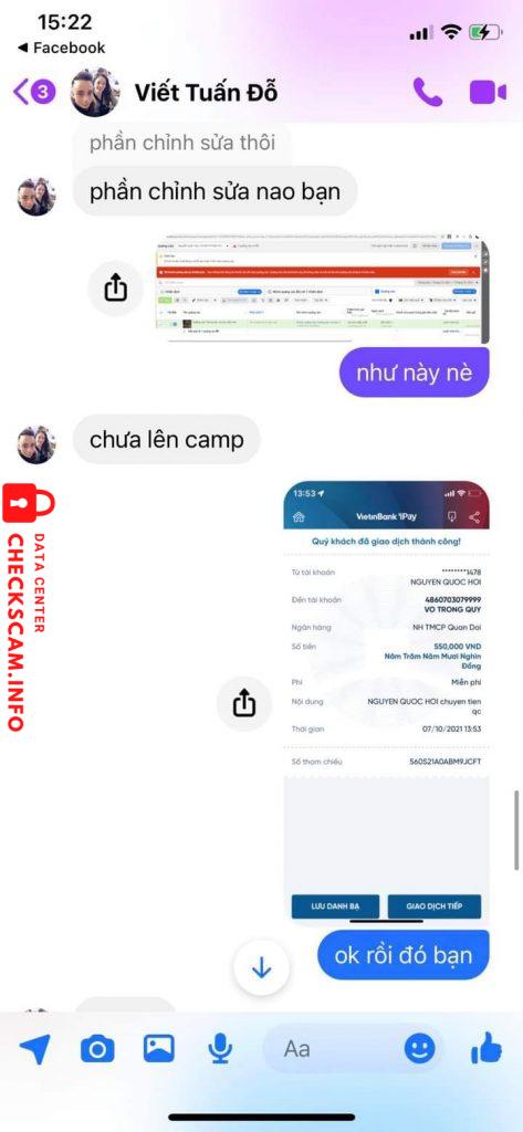 Evidencia contra Võ Trọng Duy