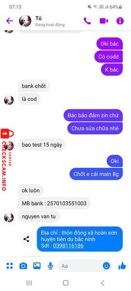 หลักฐานที่เป็นโทษต่อ Nguyen Van Tu