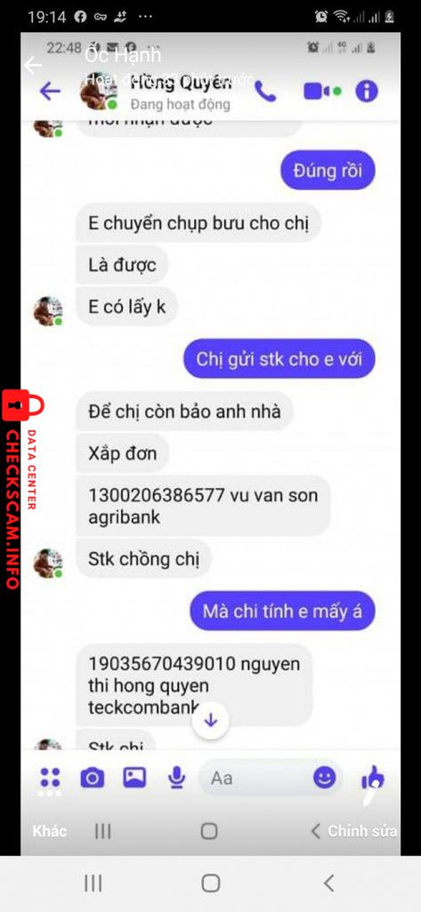 Αποδεικτικά στοιχεία κατά Nguyễn Thị Hồng Quyên
