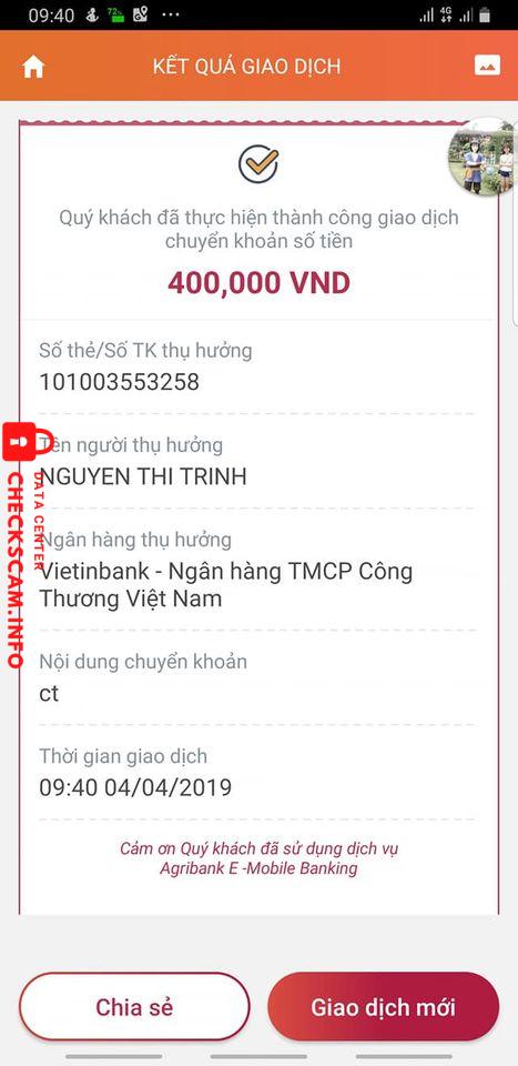 Αποδεικτικά στοιχεία κατά Nguyễn Thị Trinh