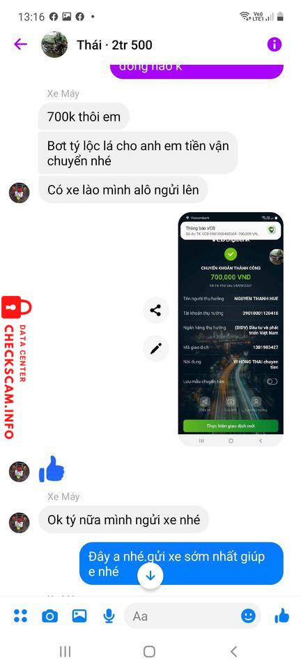 Αποδεικτικά στοιχεία κατά Nguyen Thanh Hue