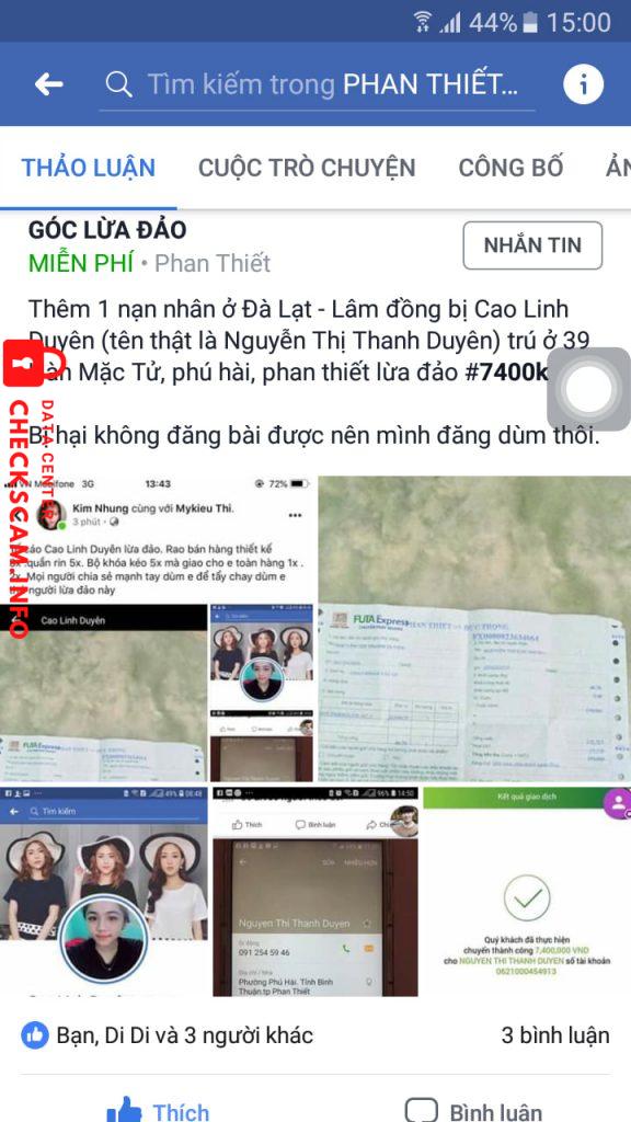 Αποδεικτικά στοιχεία κατά Nguyen Thi Thanh Duyen