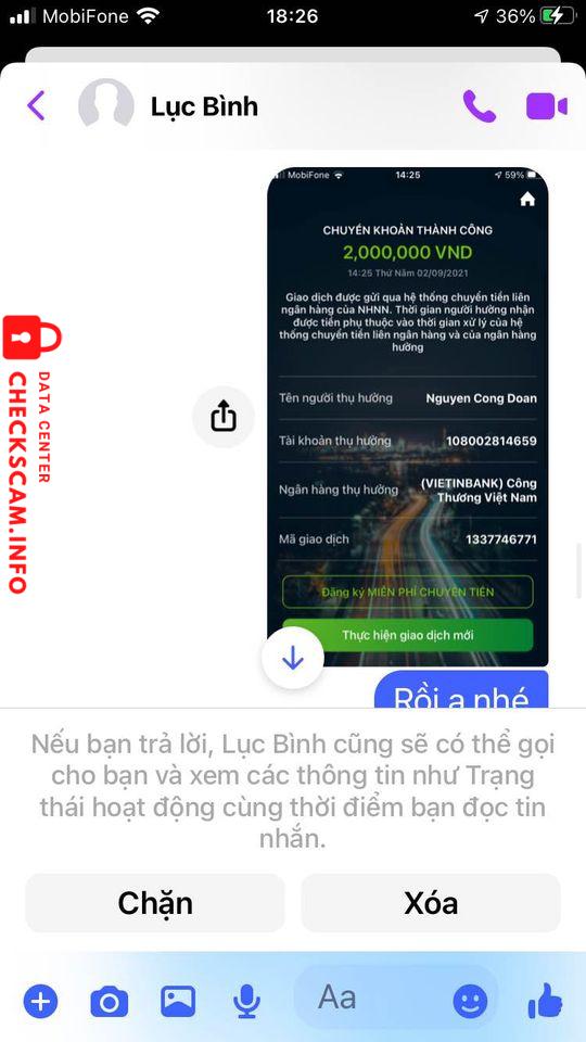 Αποδεικτικά στοιχεία κατά Nguyễn Công Đoàn