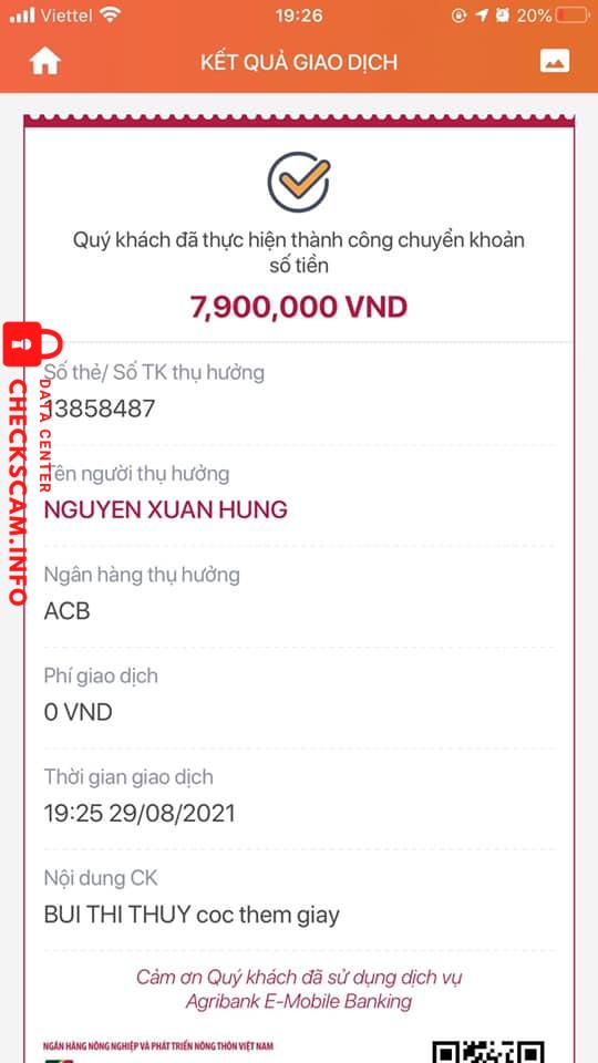 Αποδεικτικά στοιχεία κατά Nguyen Xuan Hung
