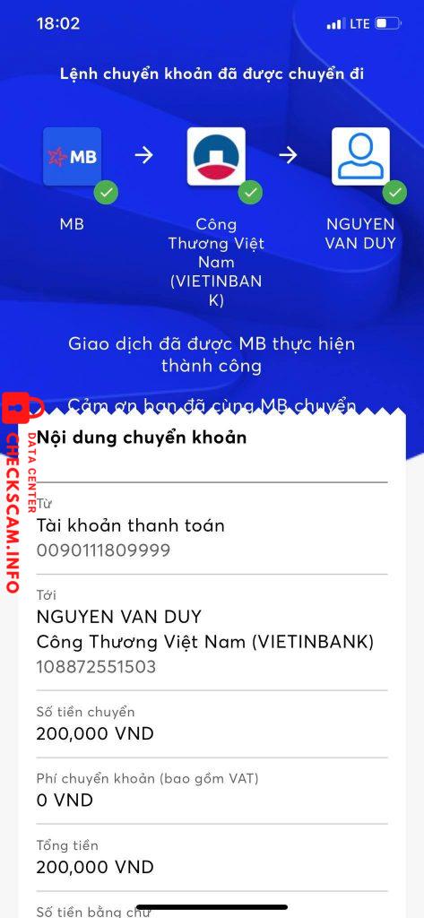 Αποδεικτικά στοιχεία κατά Nguyễn Văn Duy