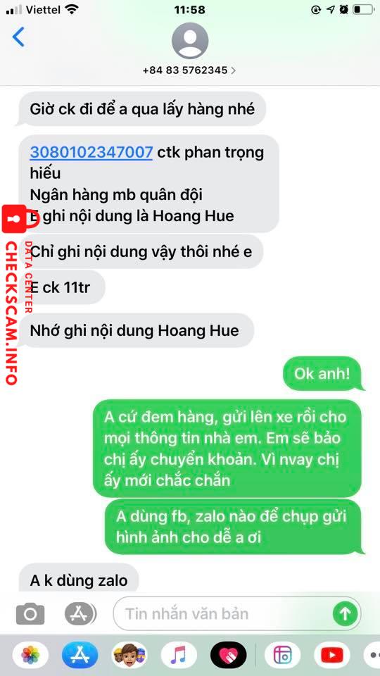 Αποδεικτικά στοιχεία κατά Phan Trọng Hiếu