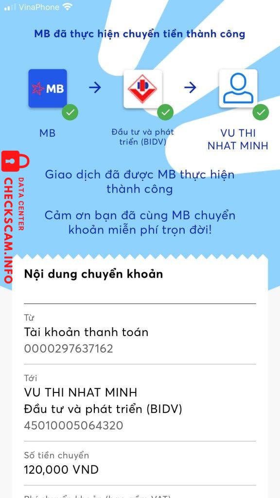 Αποδεικτικά στοιχεία κατά Vu Thi Nhat Minh
