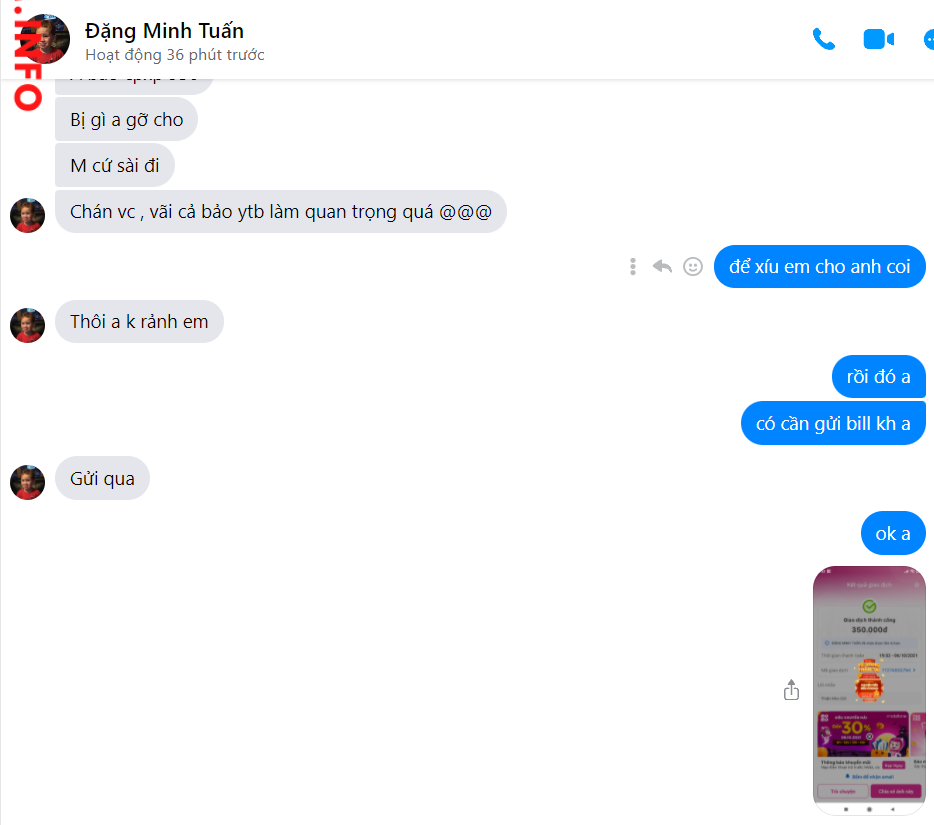 Αποδεικτικά στοιχεία κατά Đặng Minh Tuấn