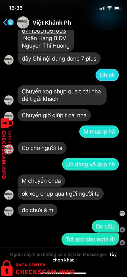 Αποδεικτικά στοιχεία κατά Nguyen Thi Huong