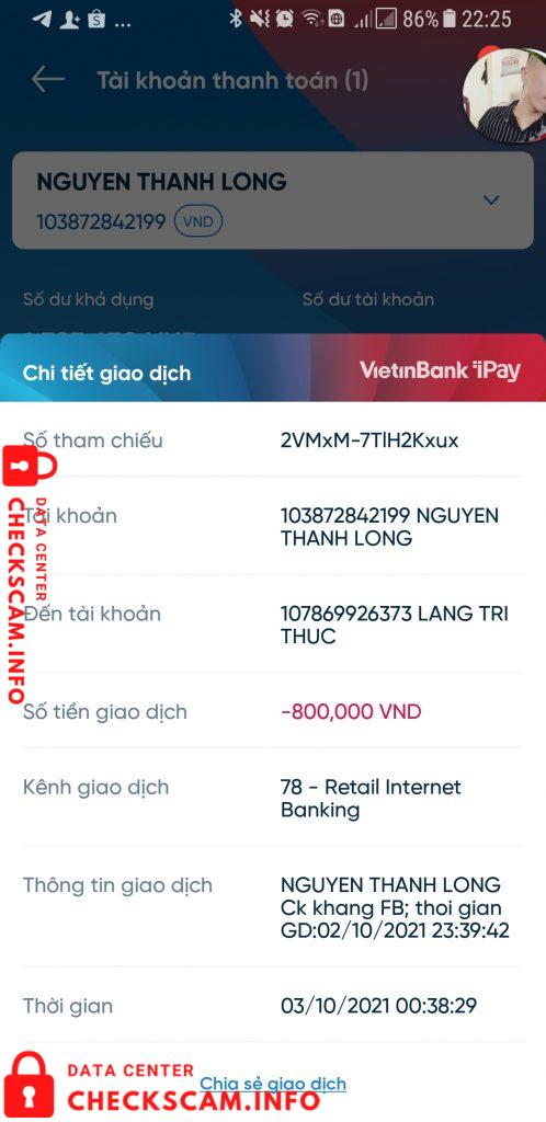 Αποδεικτικά στοιχεία κατά Lang Trí Thức