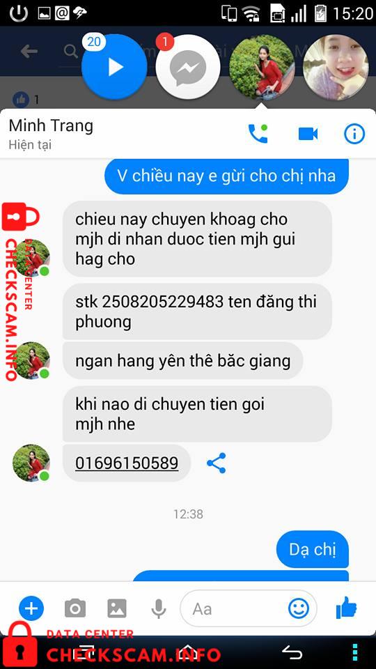 Αποδεικτικά στοιχεία κατά Đặng Thị Phương