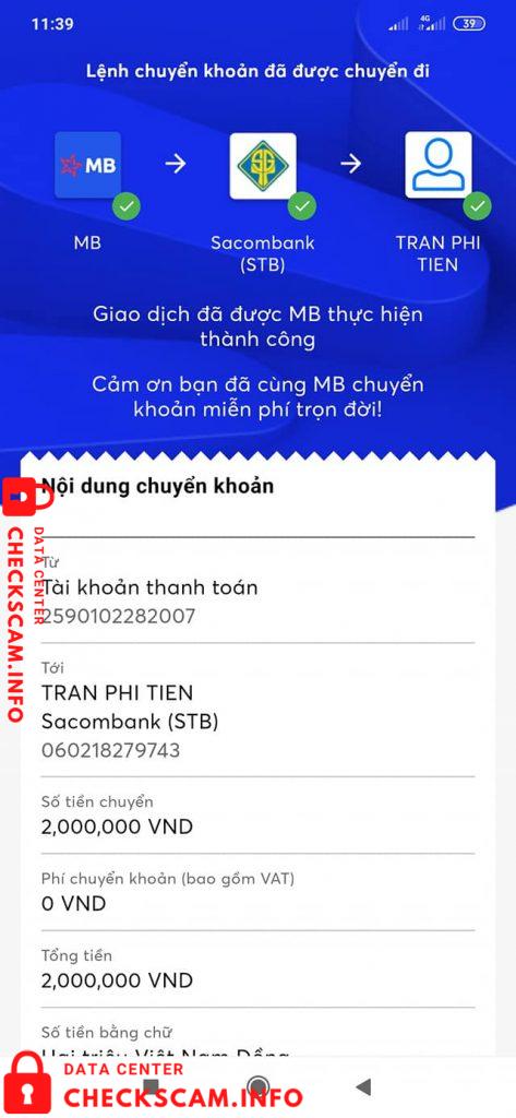 Αποδεικτικά στοιχεία κατά Trần Phi Tiến