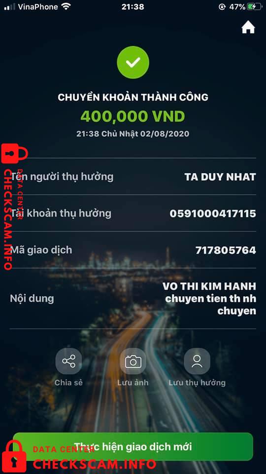 Αποδεικτικά στοιχεία κατά Tạ Duy Nhật