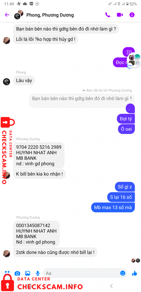 Αποδεικτικά στοιχεία κατά Huynh Nhat Anh