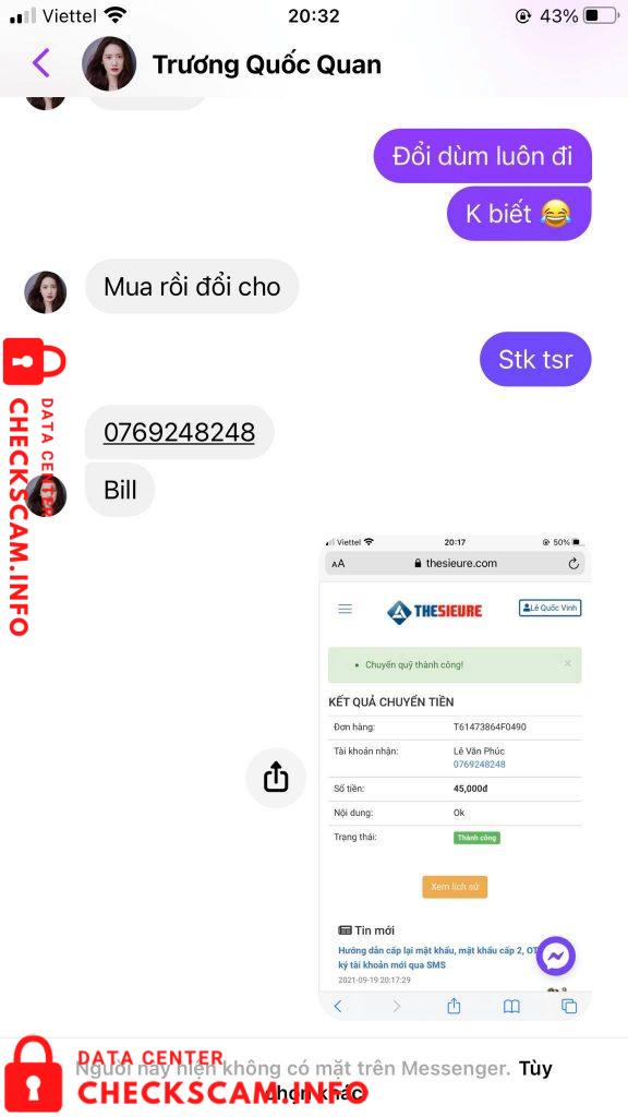 Αποδεικτικά στοιχεία κατά Lê Văn Phúc