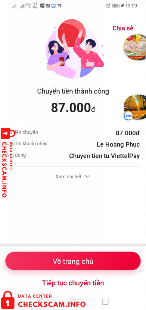 Αποδεικτικά στοιχεία κατά Le Hoang Phuc