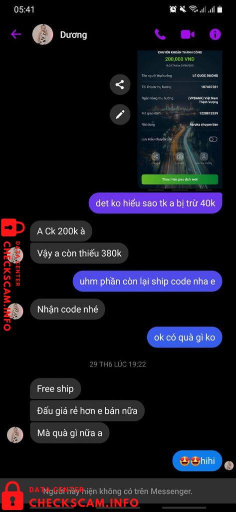Αποδεικτικά στοιχεία κατά Le Quoc Duong