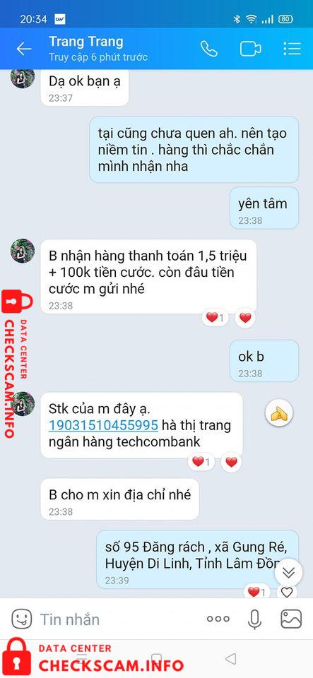 Αποδεικτικά στοιχεία κατά Hà Thị Trang