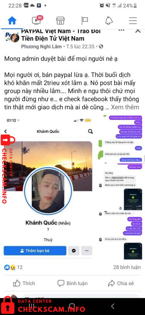 Αποδεικτικά στοιχεία κατά Trương Quốc Khánh