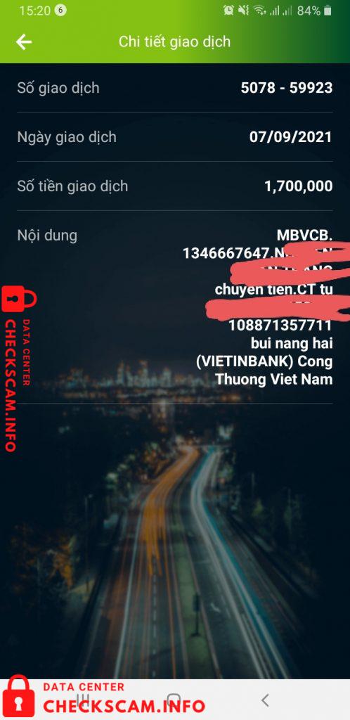Αποδεικτικά στοιχεία κατά Bui nang hai
