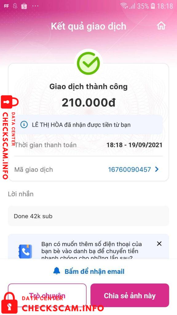Αποδεικτικά στοιχεία κατά Le Thi Hoa