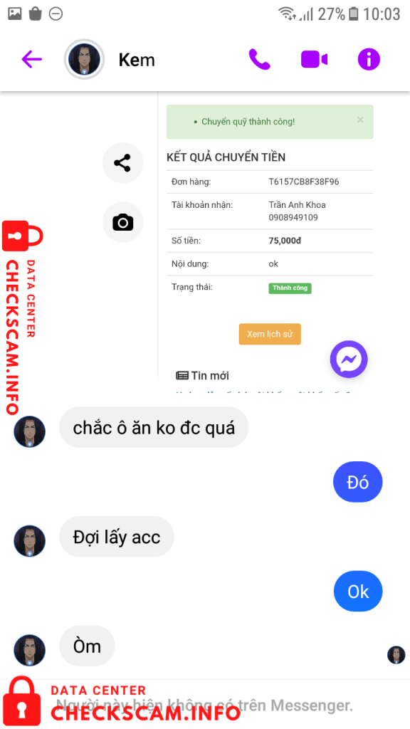 Αποδεικτικά στοιχεία κατά Trần Anh Khoa