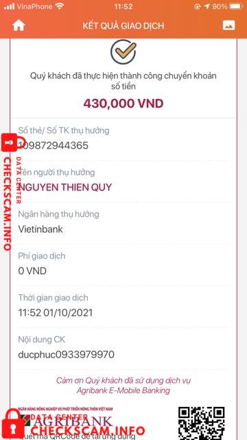 Αποδεικτικά στοιχεία κατά Nguyen Thien Quy