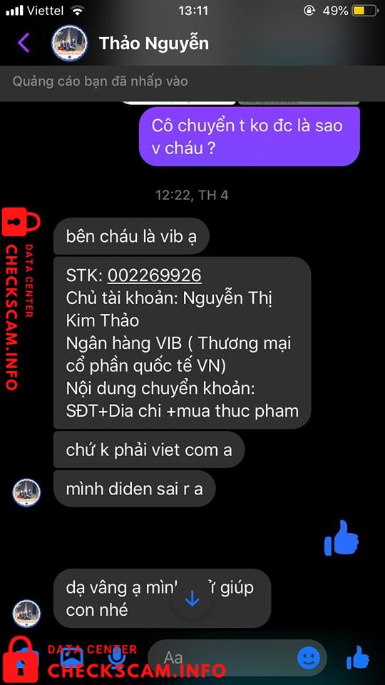 Evidence against Nguyễn Thị Kim Thảo