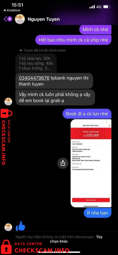Evidence against Nguyễn Thị Thanh Tuyền