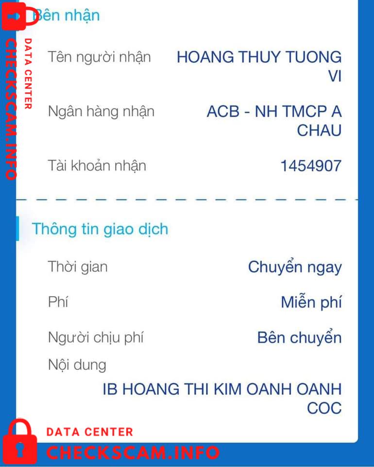 Evidence against Hoàng Thùy Tường Vy