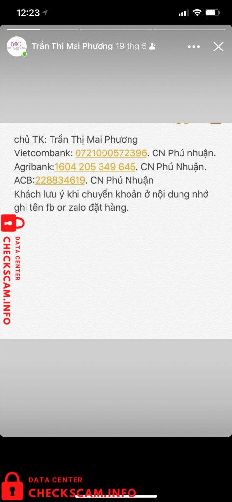 Evidence against Trần Thị Mai Phương