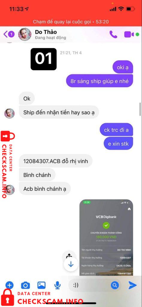Evidence against Đỗ Thị Vinh