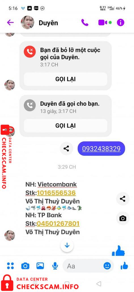 Evidence against Võ Thị Thùy Duyên
