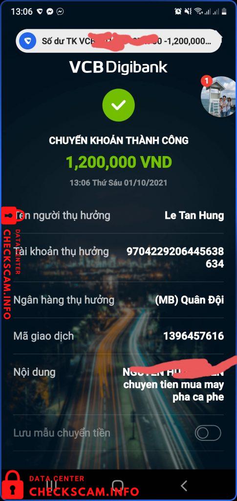 Evidence against Le Tan Hung