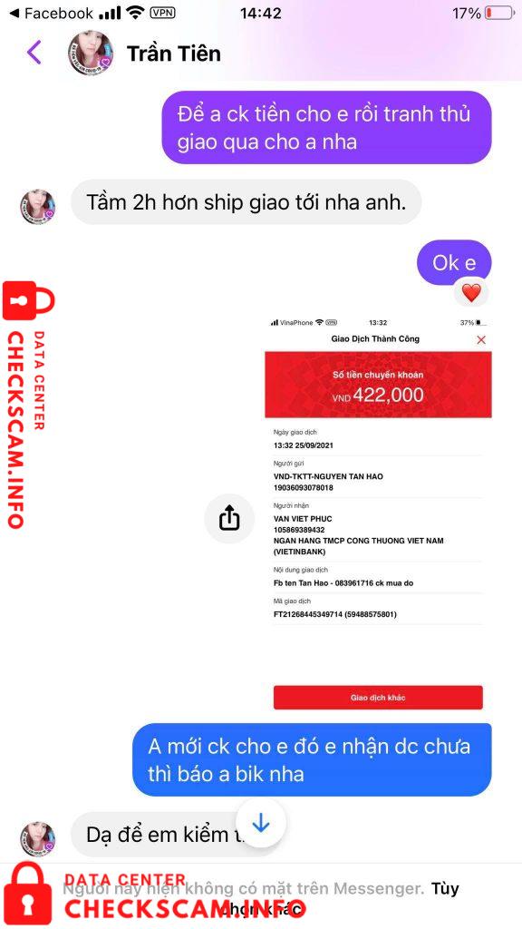 Evidence against Văn Việt Phúc