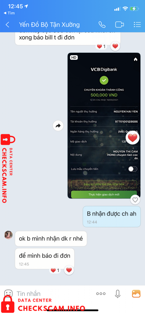 Evidence against Nguyễn Hải Yến