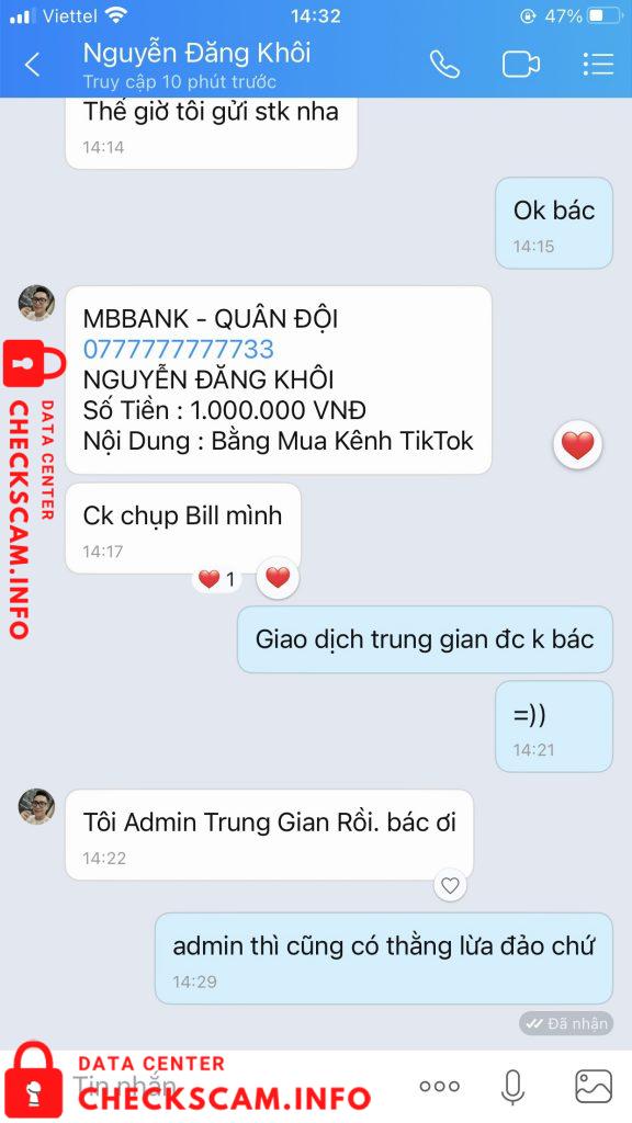 Bukti melawan Nguyen Dang Khoi