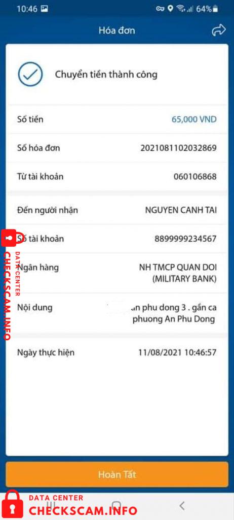 Bukti melawan Nguyen Canh Tai