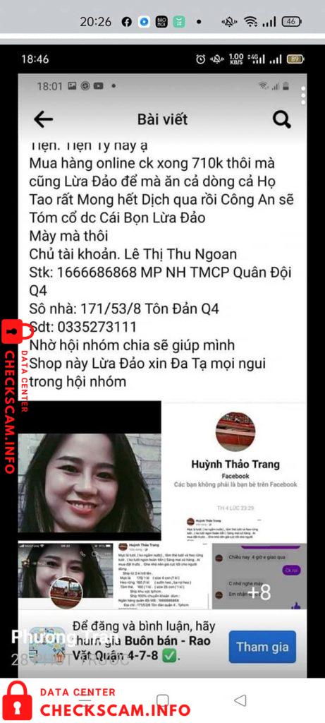 Bukti melawan Lê Thị Thu Ngoan