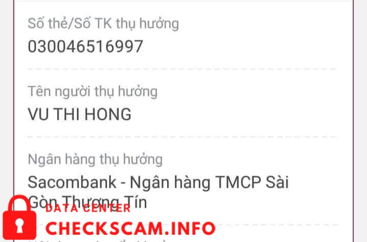 Bukti melawan Vũ Thị Hồng
