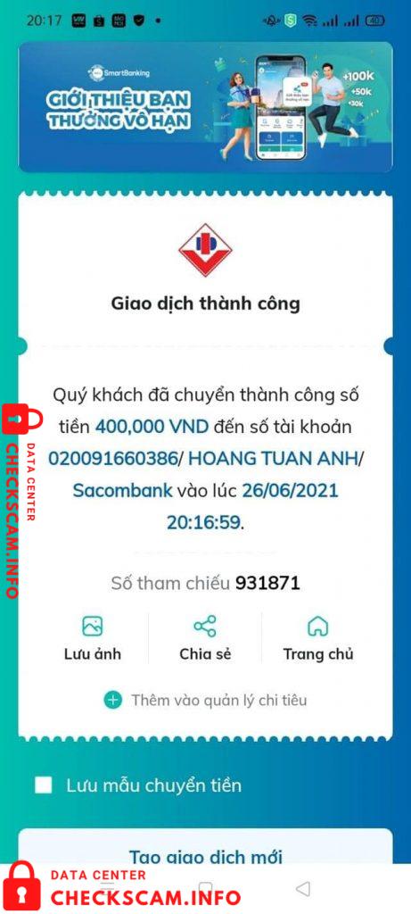 Bukti melawan Hoàng Tuấn Anh