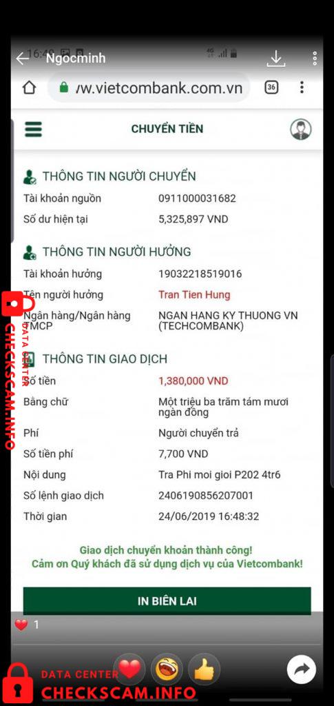 Bukti melawan Tran Tien Hung