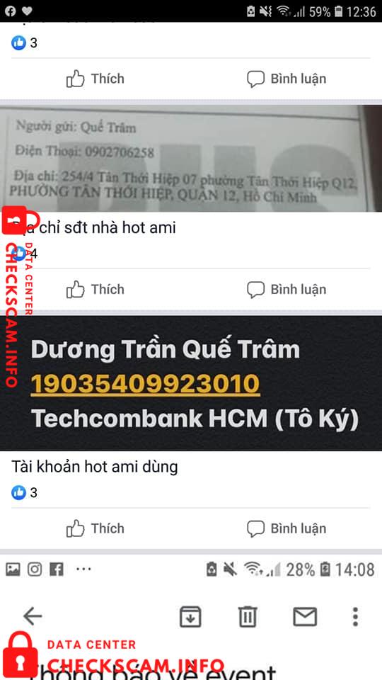 Bukti melawan Dương Trần Quế Trâm