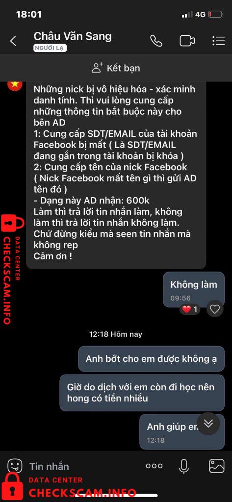 Bukti melawan Châu Văn Sang