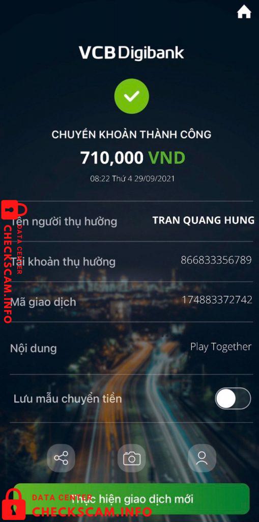Bukti melawan Trần Quang Hung
