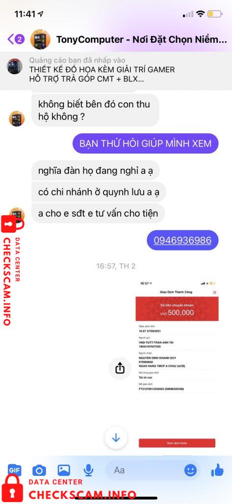 Bukti melawan Nguyen Dinh Khanh Duy