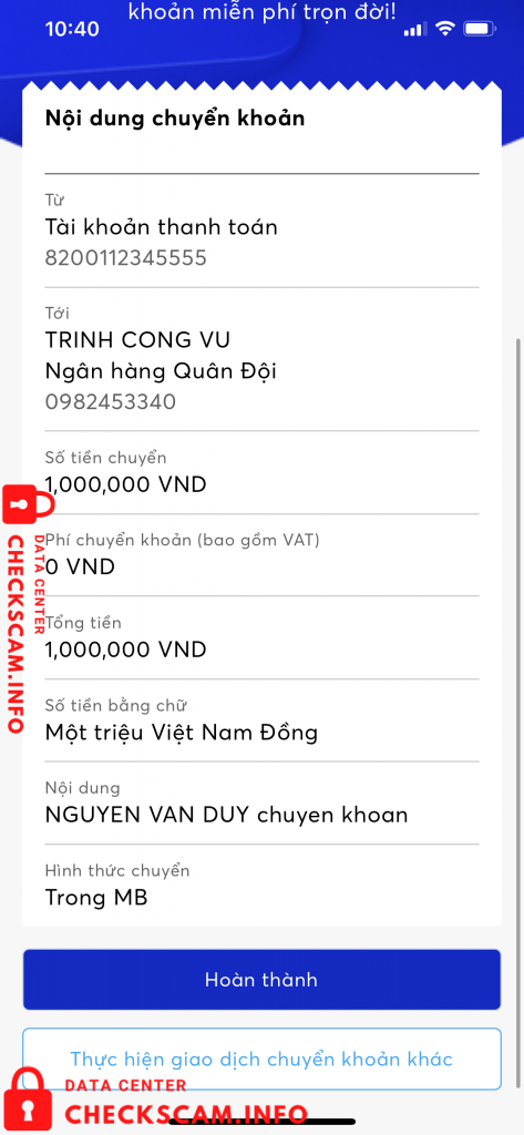 Bukti melawan Trịnh Công Vũ