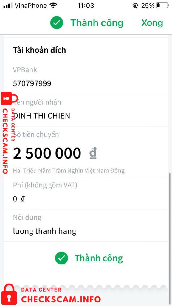 Bukti melawan Đinh Thị Chiến