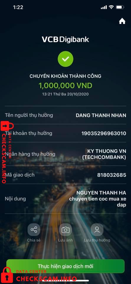 Bukti melawan Đặng Thành Nhân